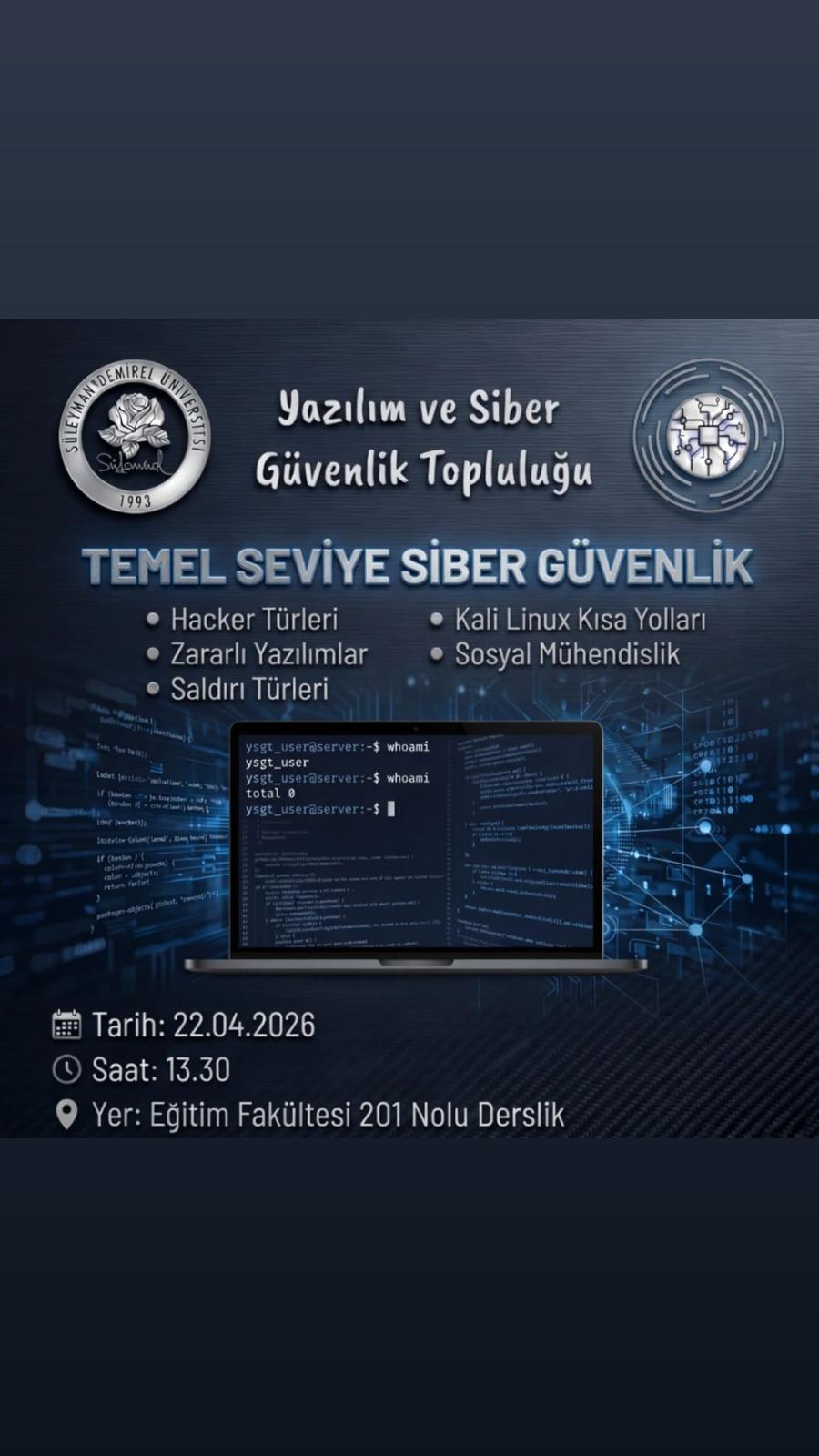 temel siber güvenlik eğitimi afişi